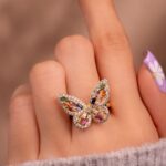 ANILLO MARIPOSA MULTICOLOR AJUSTABLE