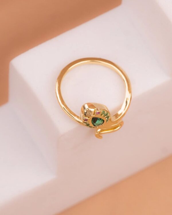 ANILLO SERPIENTE CABEZA VERDE AJUSTABLE - Imagen 2