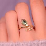 ANILLO SERPIENTE CABEZA VERDE AJUSTABLE