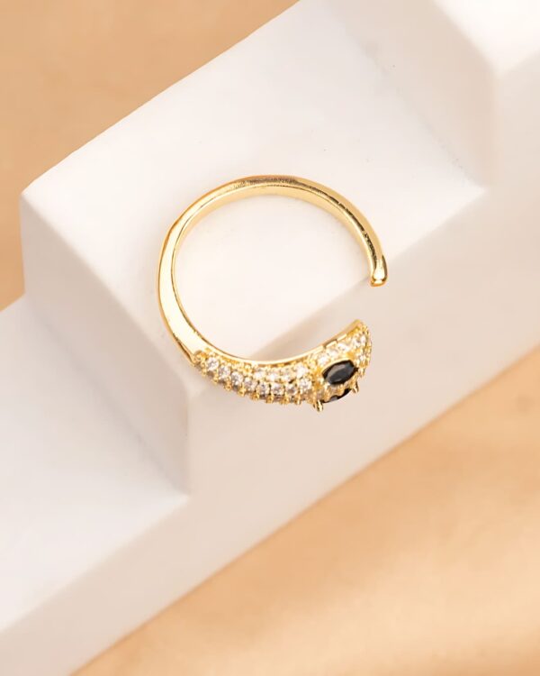 ANILLO SERPIENTE OJOS NEGROS AJUSTABLE - Imagen 2