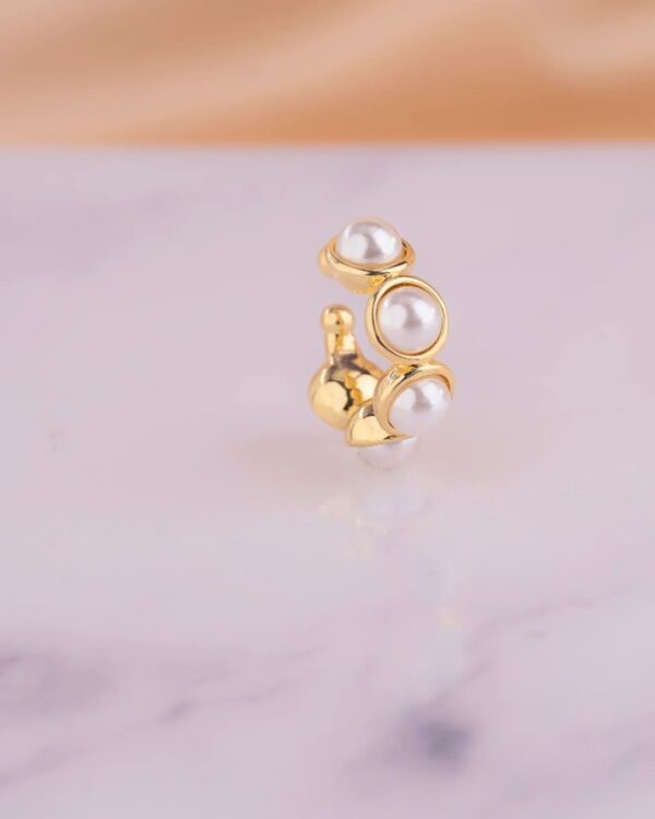 EARCUFF PERLAS DORADO - Imagen 2