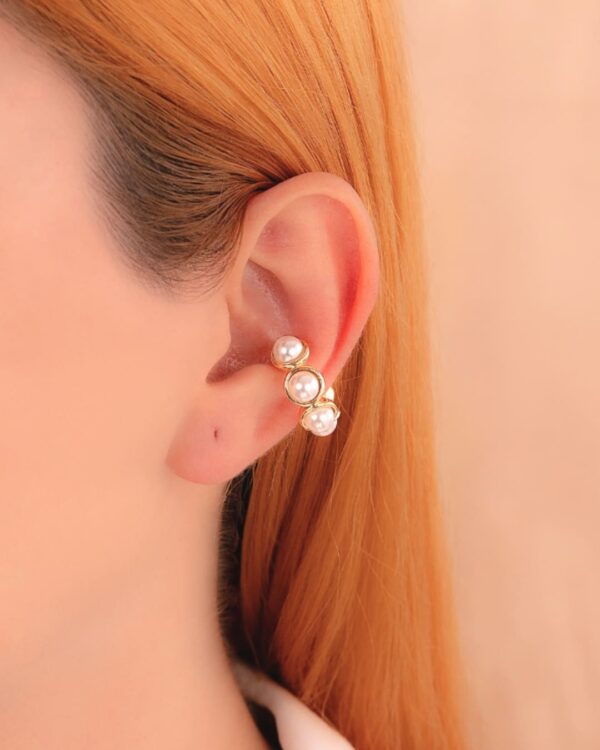 EARCUFF PERLAS DORADO - Imagen 4