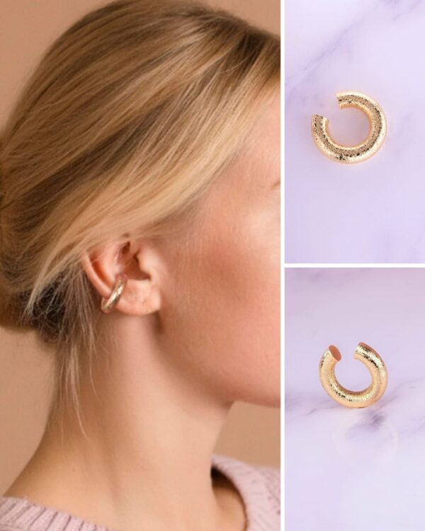 EARCUFF SLIM TEXTURA DORADO - Imagen 3