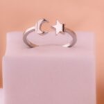 ANILLO LUNA ESTRELLA PLATEADO