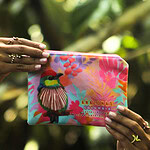 ESTUCHE CARTUCHERA PÁJARO SALTARÍN RAYADO PASTEL