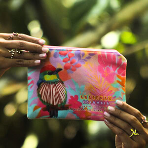 ESTUCHE CARTUCHERA PÁJARO SALTARÍN RAYADO PASTEL