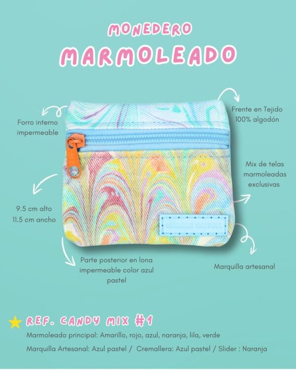 MONEDERO CANDY COLORS MARMOLEADO - Imagen 2