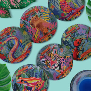SET X6 PORTAVASOS REDONDO FLEXIBLE - FAUNA AMAZÓNICA