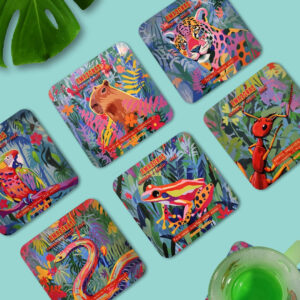 SET X6 PORTAVASOS MADERA - FAUNA AMAZÓNICA