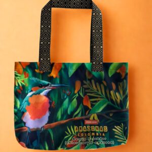 TOTE BAG PÁJARO MARTÍN PESCADOR OSCURO / MARMOLEADO