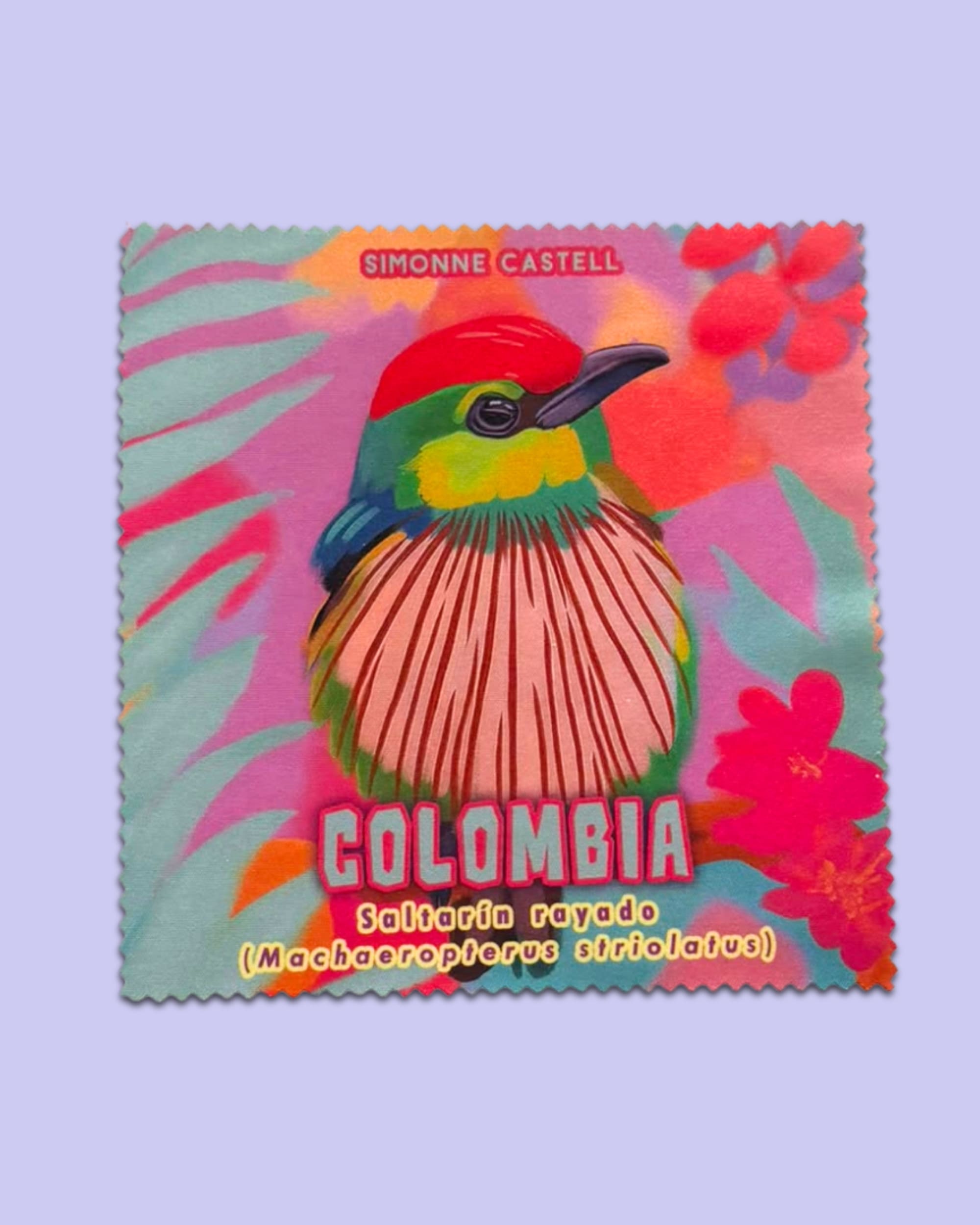 PAÑO LIMPIAGAFAS PÁJARO SALTARÍN RAYADO